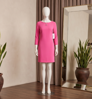 Vestido Midi Sofía – Fucsia Vibrante